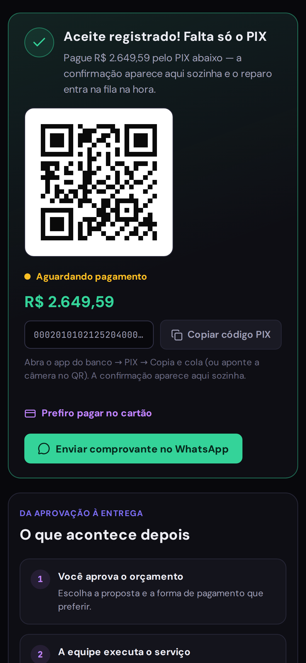 Pix na tela: Paga pelo QR, e a aprovação confirma sozinha